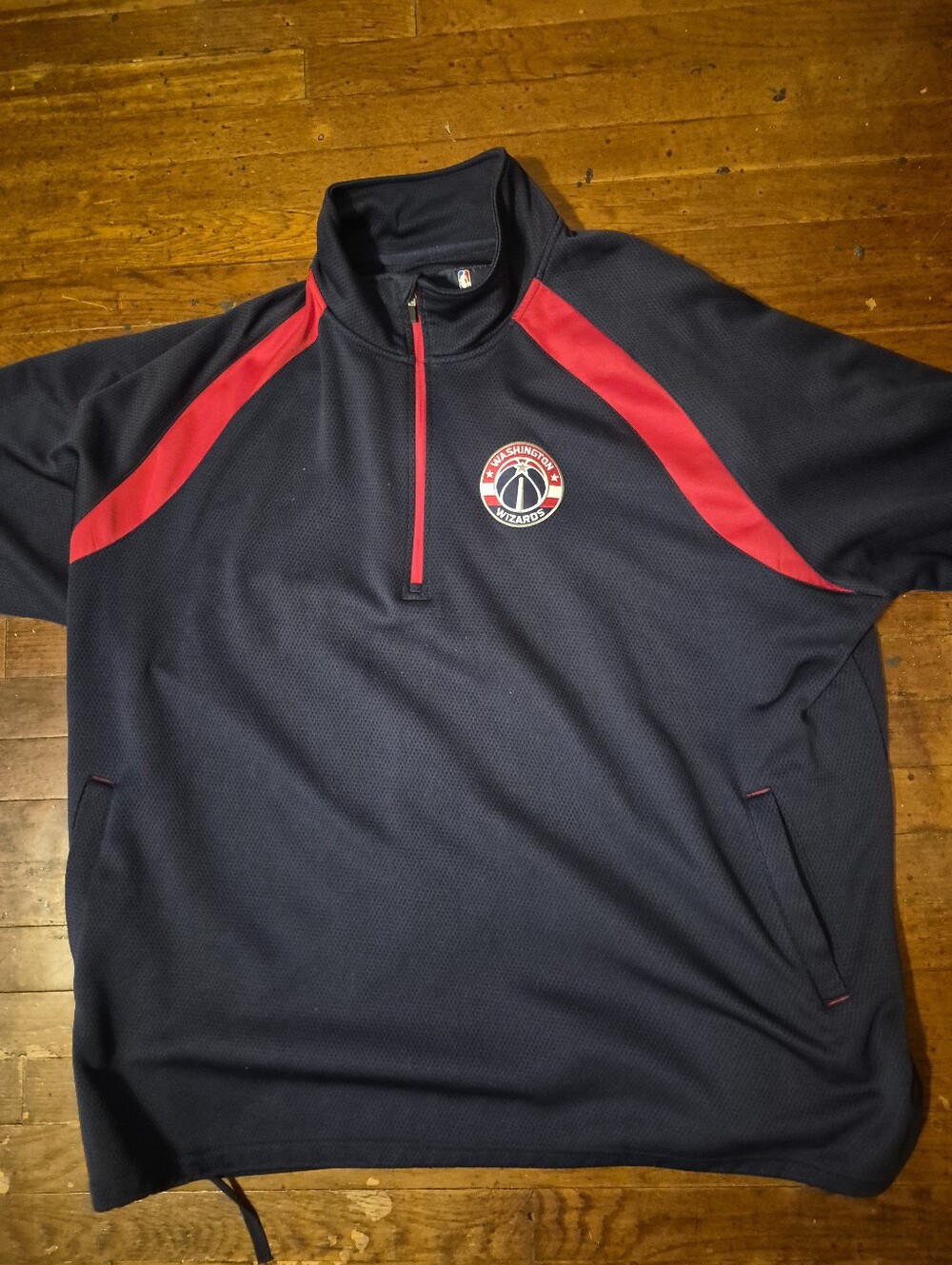 Washington Wizards Navy & Red Quarter-Zip Pullover Mens Sz 5XL